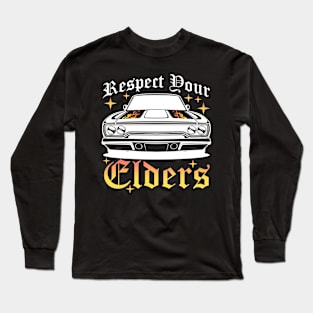 Funny Car Guy Classic Muscle Car Respect Your Elders Long Sleeve T-Shirt